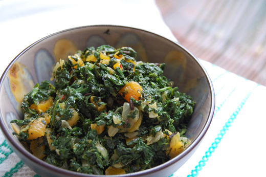 Spiced Spinach and Apricots